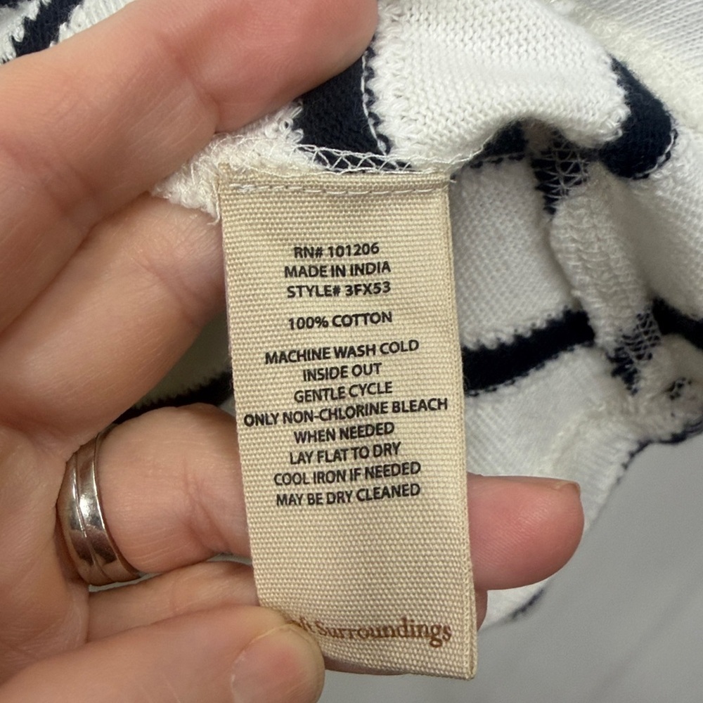 Soft Surroundings Gondola top navy/cream size petite large. NWT - Picture 8 of 10
